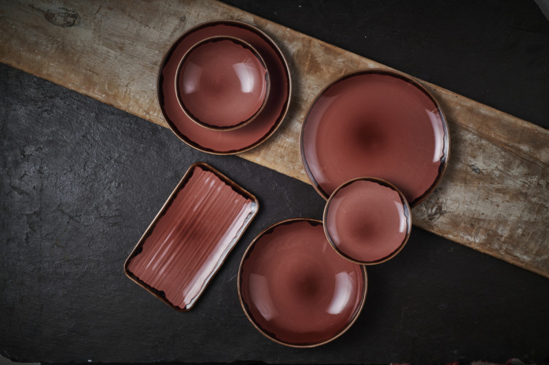 Assiette organique prune porcelaine vitrifiée 27x16 cm Harvest Dudson