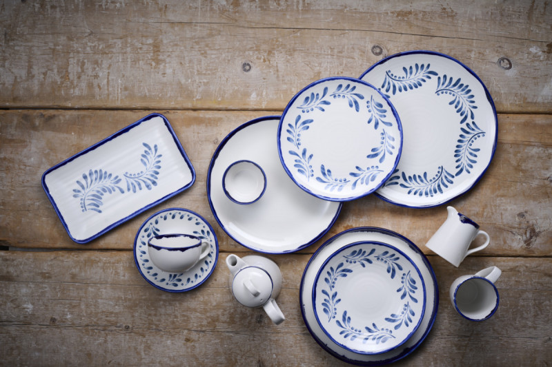 Assiette creuse organique Ink porcelaine vitrifiée Ø 21 cm Harvest Mediterranean Dudson