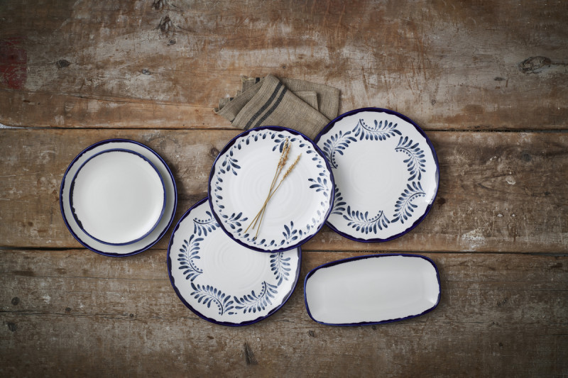 Assiette organique Ink porcelaine vitrifiée 35x16 cm Harvest Mediterranean Dudson