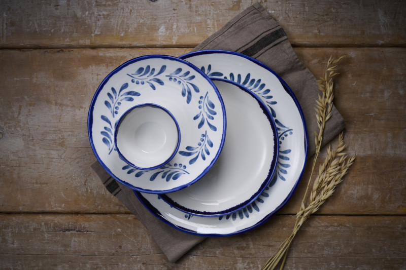 Assiette plate organique Ink porcelaine vitrifiée Ø 23 cm Harvest Mediterranean Dudson