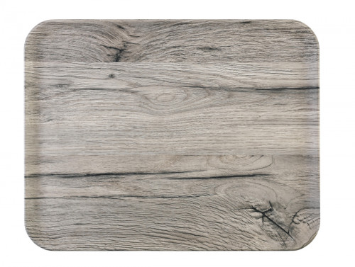 Plateau GN1/1 polyester chêne gris 53x32,5 cm Profil 2 Biosourcé Platex
