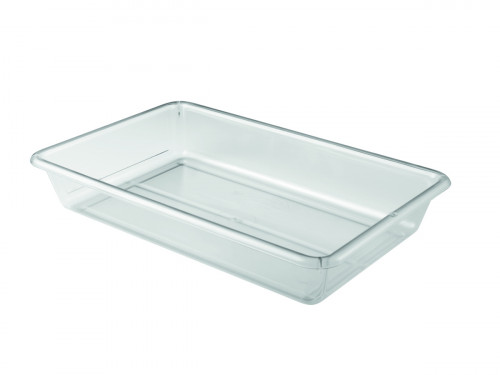 Bac plat transparent plastique 49,5x33,4x8 cm 8 L fond plein parois pleines Gilac