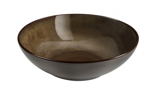 Assiette à pâtes rond bronze grès émaillé Ø 18 cm Feeling Medard De Noblat