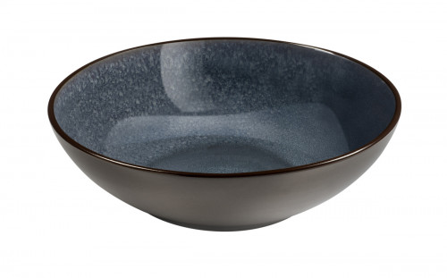 Assiette coupe creuse rond bleu indigo grès émaillé Ø 24,5 cm Feeling Medard De Noblat