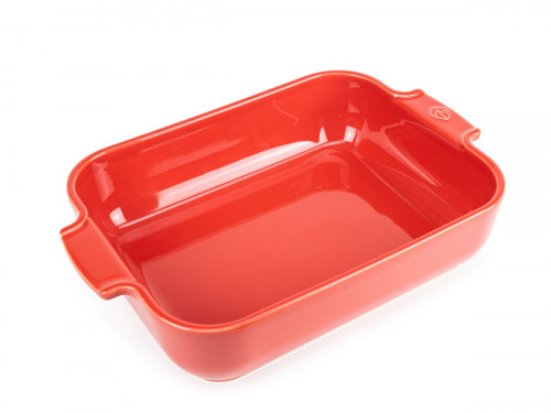 Plat à four rectangulaire rouge porcelaine 40x27,2 cm Céramique Peugeot Saveurs