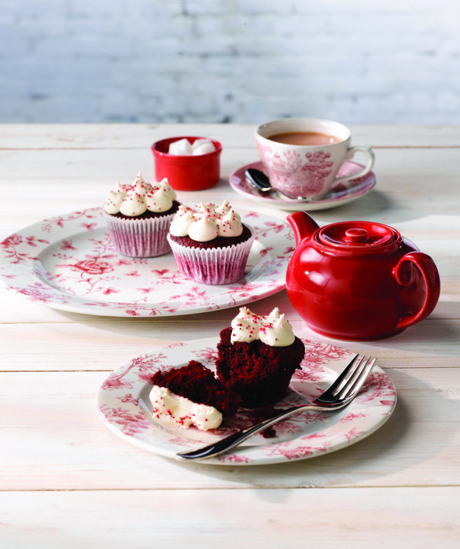 Tasse avec anses rond Georgian Cranberry Willow porcelaine vitrifiée 19,8 cl Ø 9 cm Vintage Prints Cramberry Willow Churchill