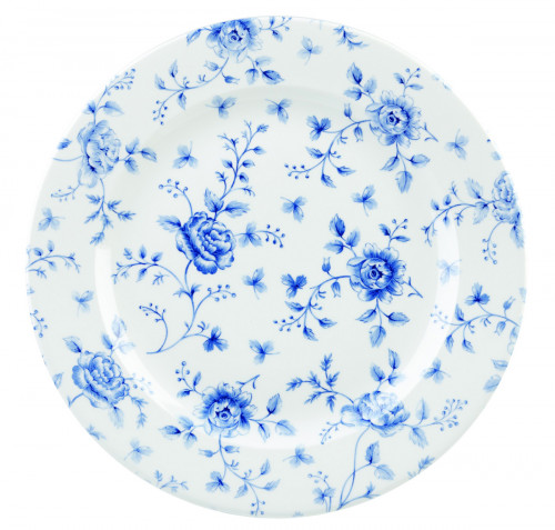 Assiette plate rond Rose Chintz Prague Blue porcelaine vitrifiée Ø 30,5 cm Vintage Prints Rose Chintz Churchill