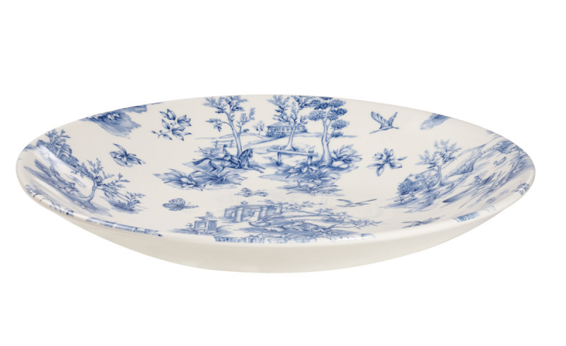 Assiette coupe creuse rond Toile Prague Blue porcelaine vitrifiée Ø 28,1 cm Vintage Prints Toile Churchill