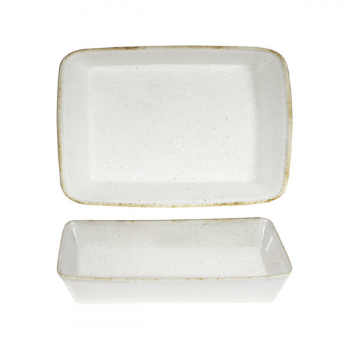 Plat buffet porcelaine vitrifiée barley white 38x25x6,2 cm 3,5 L Stonecast Hints Churchill