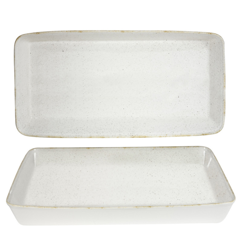Plat buffet porcelaine vitrifiée barley white 53x16x6,2 cm 3 L Stonecast Hints Churchill