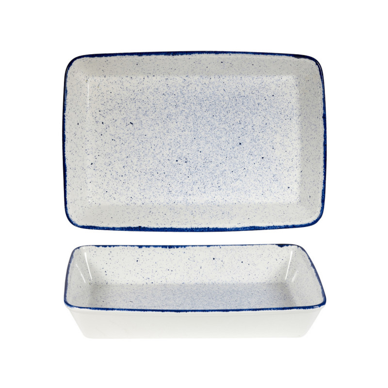 Plat buffet porcelaine vitrifiée Hints Indigo 38x25x6,2 cm 3,5 L Stonecast Hints Churchill