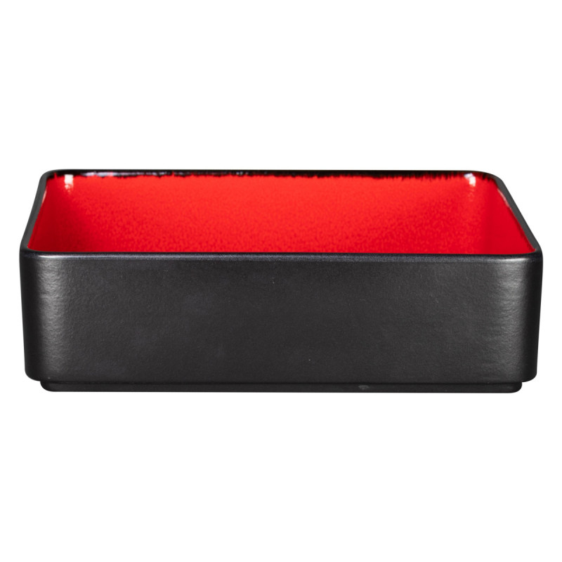 Assiette creuse carré rouge porcelaine 24x24 cm Fractal Rak