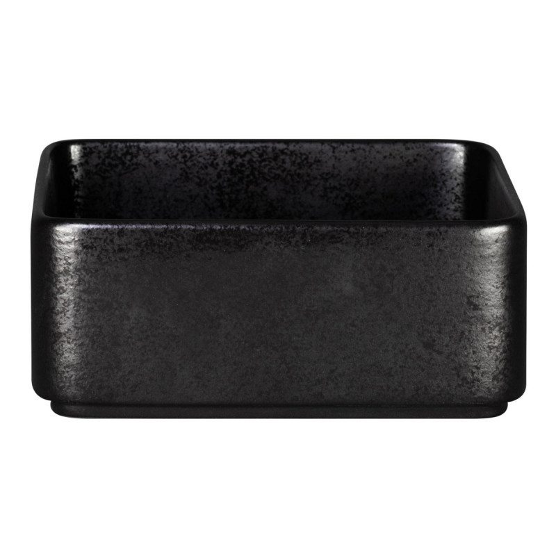 Assiette creuse carré noir porcelaine 16x16 cm Fractal Rak