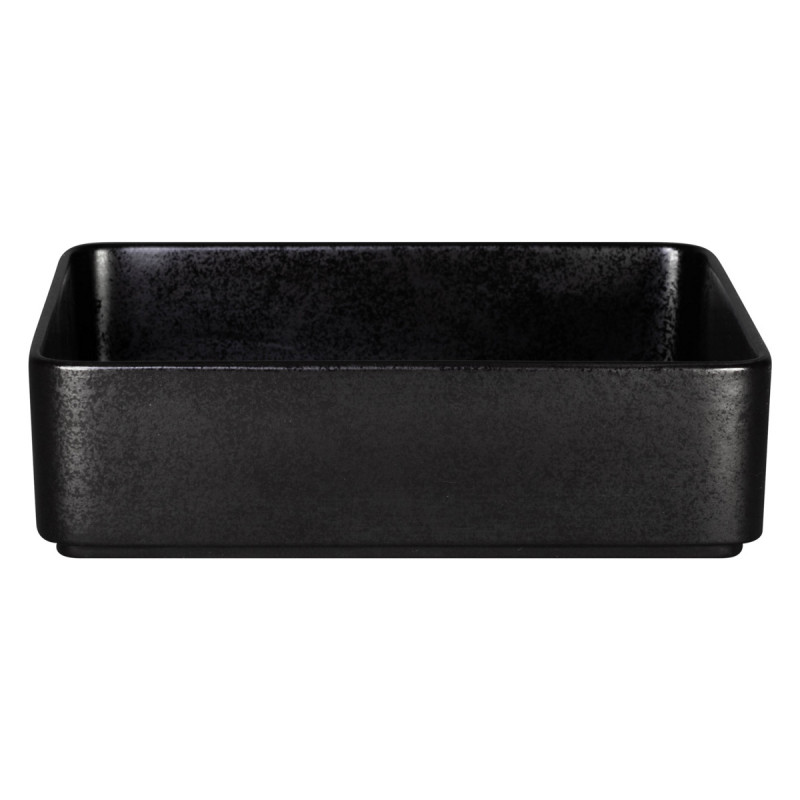 Assiette creuse carré noir porcelaine 24x24 cm Fractal Rak