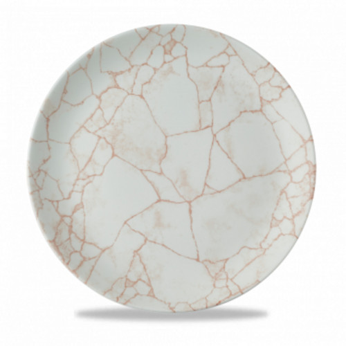 Assiette coupe plate rond orange porcelaine vitrifiée Ø 28,8 cm Kintsugi Corail Churchill