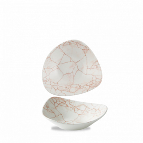 Bol triangulaire orange porcelaine vitrifiée 18,5x18,5 cm Kintsugi Corail Churchill
