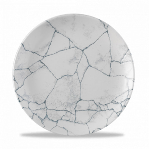 Assiette coupe plate rond gris porcelaine vitrifiée Ø 26 cm Kintsugi Pearl Grey Churchill