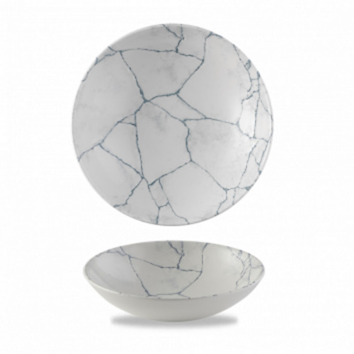 Assiette coupe creuse rond gris porcelaine vitrifiée Ø 18,2 cm Kintsugi Pearl Grey Churchill