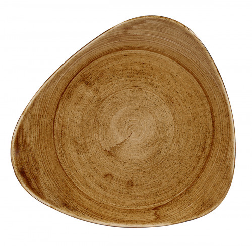 Assiette plate triangulaire Vintage Copper porcelaine vitrifiée 26,5x26,5 cm Stonecast Patina Churchill