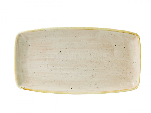 Assiette plate rectangulaire Nutmeg Cream porcelaine vitrifiée 34,5x18,5 cm Stonecast Nutmeg Churchill
