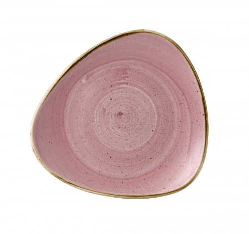 Assiette plate triangulaire Petal Pink porcelaine vitrifiée 22,9x22,9 cm Stonecast Petal Churchill