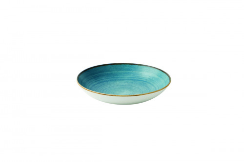 Assiette creuse rond Raw Teal porcelaine vitrifiée Ø 24,8 cm Stonecast Raw Churchill