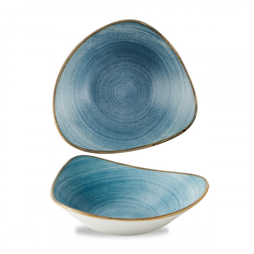 Bol triangulaire Raw Teal porcelaine vitrifiée 23,5x23,5 cm Stonecast Raw Churchill