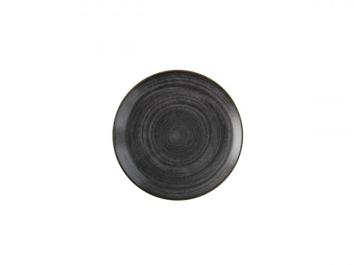 Assiette coupe rond Raw Black porcelaine vitrifiée Ø 21,7 cm Stonecast Raw Churchill