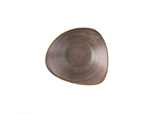 Assiette plate triangulaire Raw Brown porcelaine vitrifiée 22,9x22,9 cm Stonecast Raw Churchill