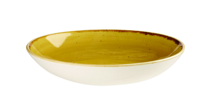 Assiette creuse rond Mustard porcelaine vitrifiée Ø 18,2 cm Stonecast Mustard Churchill