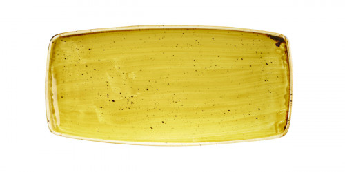 Assiette plate rectangulaire Mustard porcelaine vitrifiée 29,5x14 cm Stonecast Mustard Churchill