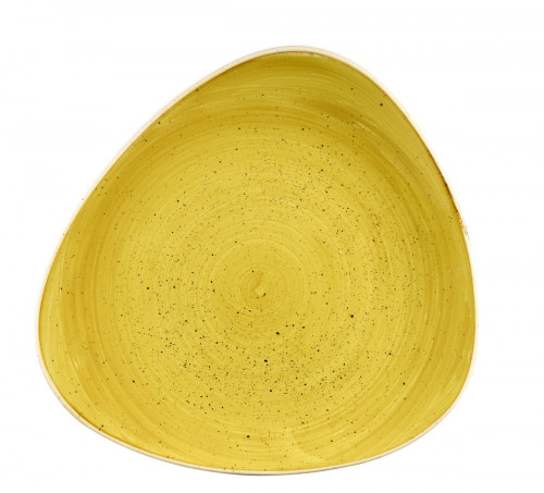Assiette plate triangulaire Mustard porcelaine vitrifiée 26,5x26,5 cm Stonecast Mustard Churchill