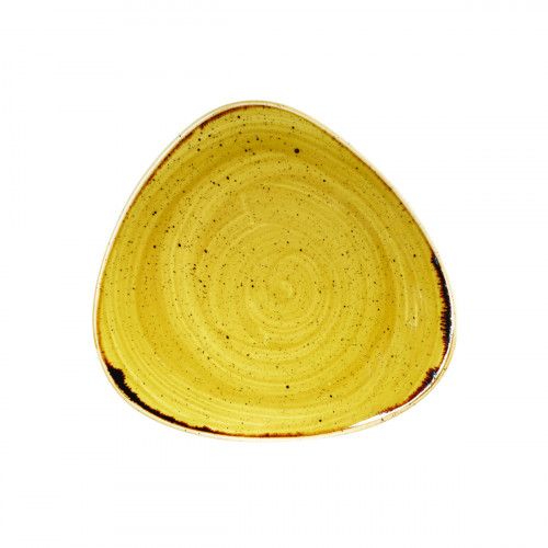 Assiette plate triangulaire Mustard porcelaine vitrifiée 22,9x22,9 cm Stonecast Mustard Churchill