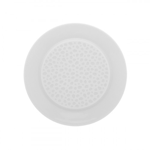 Assiette à pain rond blanc porcelaine de limoges Ø 14 cm L' Perles De Rosee Blanches Degrenne