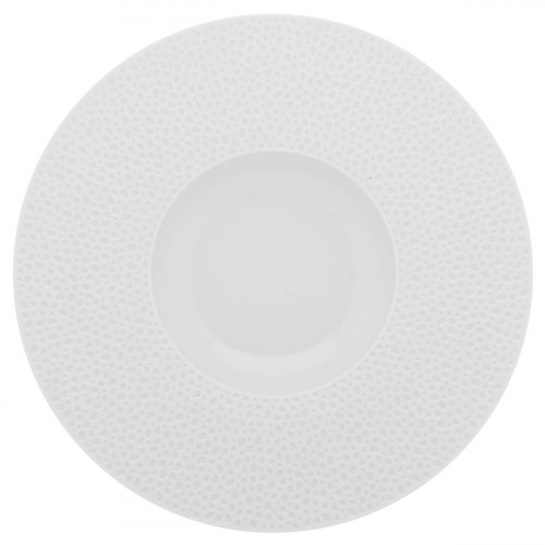 Assiette gourmet rond blanc porcelaine de limoges Ø 28 cm L' Perles De Rosee Blanches Degrenne