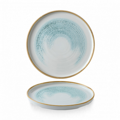 Assiette à bord droit rond Aquamarine porcelaine vitrifiée Ø 21 cm Homespun Accents Churchill