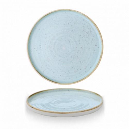 Assiette à bord droit rond bleu porcelaine vitrifiée Ø 26 cm Stonecast Duck Egg Churchill