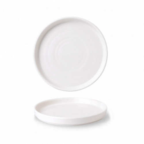 Assiette à bord droit rond blanc porcelaine vitrifiée Ø 21 cm Vellum Churchill