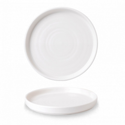 Assiette à bord droit rond blanc porcelaine vitrifiée Ø 26 cm Vellum Churchill