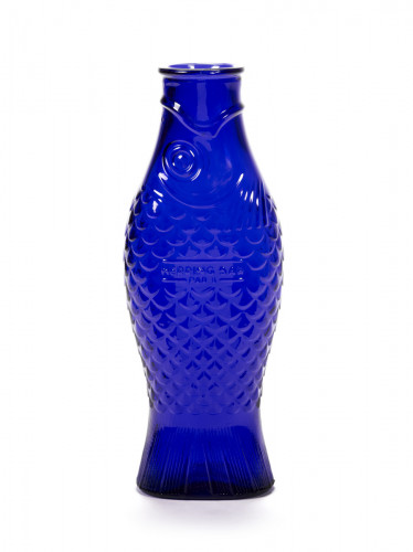 Carafe irrégulier Cobalt verre pressé 85 cl Fish&fish Serax