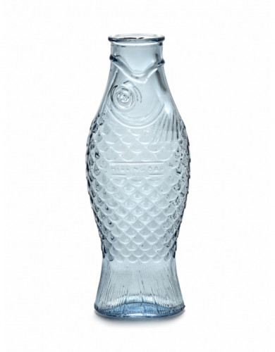 Carafe irrégulier bleu clair verre pressé 85 cl Fish&fish Serax