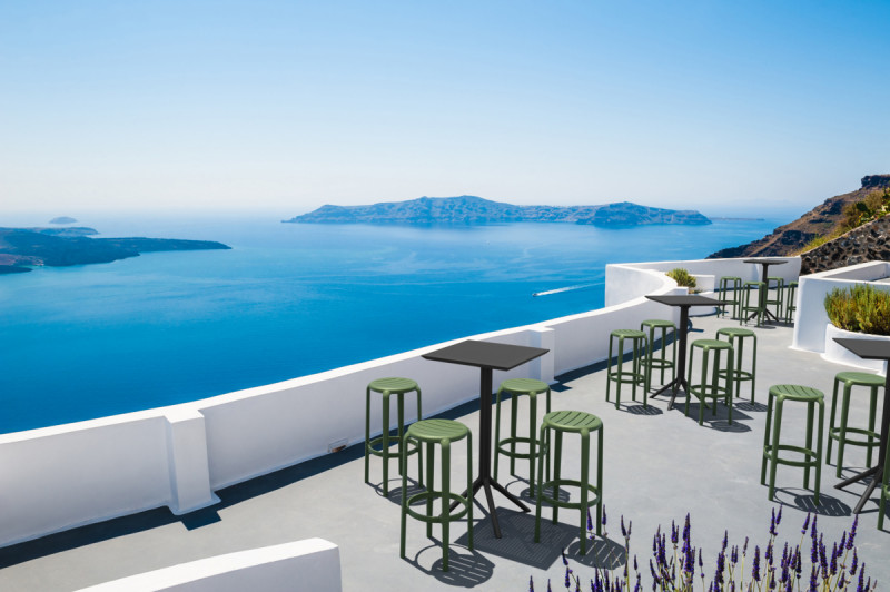 Table de bar de terrasse carré noir 108x60x60 cm Kys Flexmob