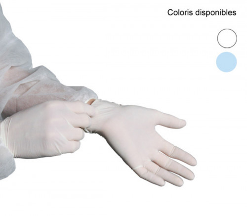 Gants latex blanc S (100 pièces)