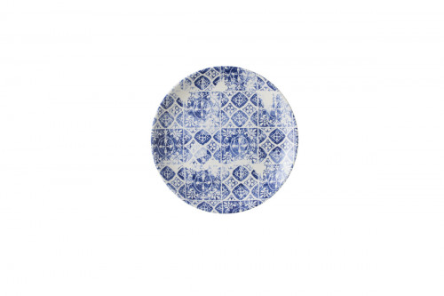 Assiette coupe plate rond bleu porcelaine vitrifiée Ø 21,7 cm Porto Dudson