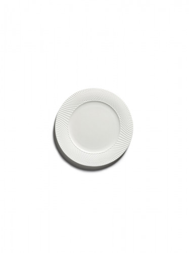Assiette plate rond blanc porcelaine bone china Ø 14 cm Nido Serax