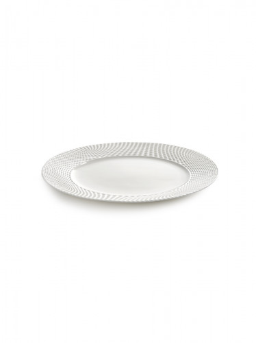 Assiette plate rond blanc porcelaine bone china Ø 24 cm Nido Serax