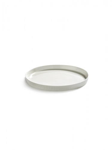 Assiette coupe plate rond blanc porcelaine bone china Ø 20 cm Nido Serax