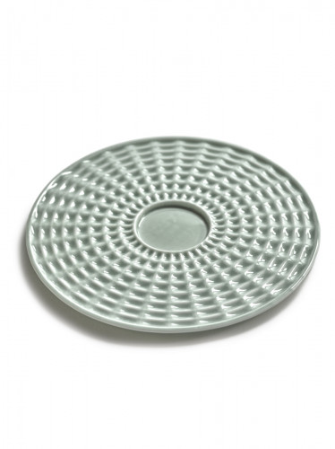 Sous tasse à café rond vert porcelaine bone china Ø 11,5 cm Nido Serax