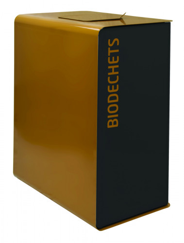 Borne de tri sélectif biodéchets 2 x 20L acier 40 L gris Cubatri Rossignol