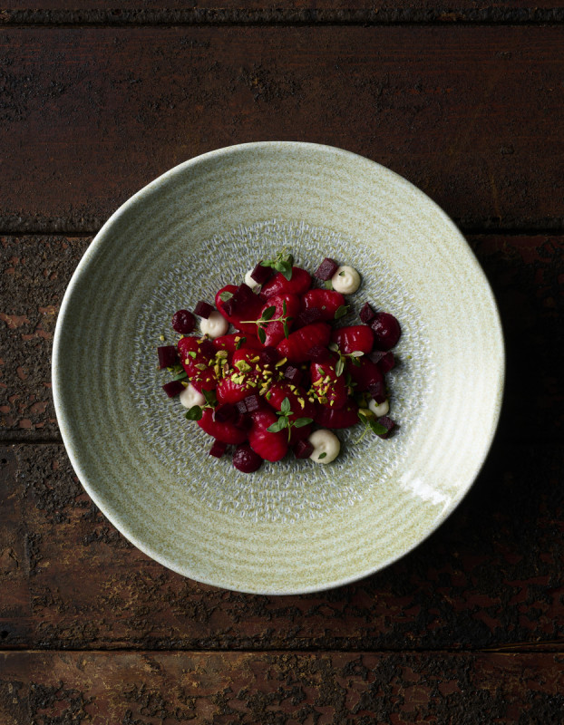 Assiette creuse organique vert porcelaine vitrifiée Ø 14,2 cm Harvest Grain Dudson